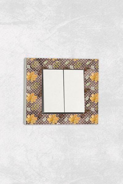markcat Ovivo Grano (Double Switch Socket) UV Printed Leaf Pattern White Commitator Frame Included