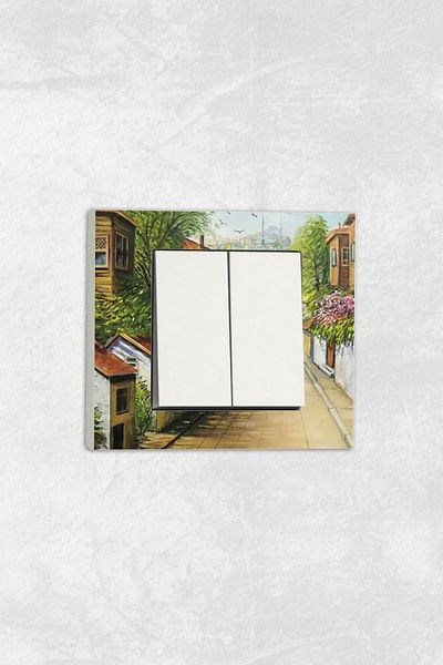 markcat Ovivo Grano (TWO KEY SOCKET) UV Printed Nostalgia Pattern White Comitator Frame Included
