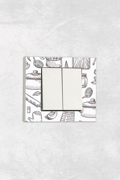 markcat Ovivo Grano (Double Switch Socket) UV Printed White Commitator Frame Included