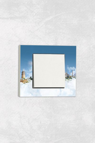 markcat Ovivo grano UV Printed Türkiye Concept White Single Decorative Switch Socket Frame Set