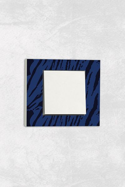 markcat Ovivo grano UV Printed Zebra Pattern White Single Decorative Switch Socket Frame Set