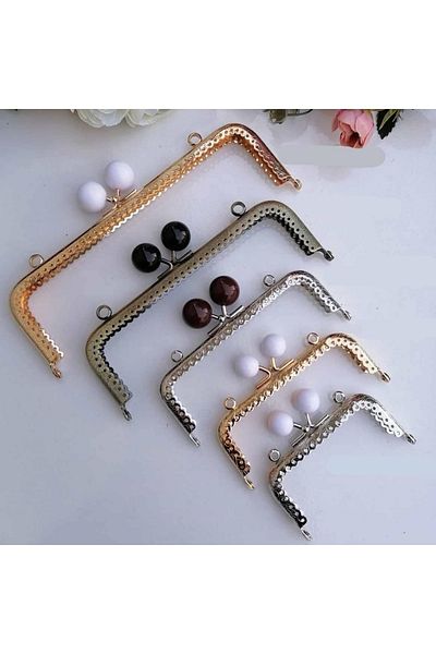 orhanucuzluk Κλιπ πορτοφολιού Pearl Stone Strap Τετράγωνο Ασημί (1 Τεμάχιο) 12 εκ