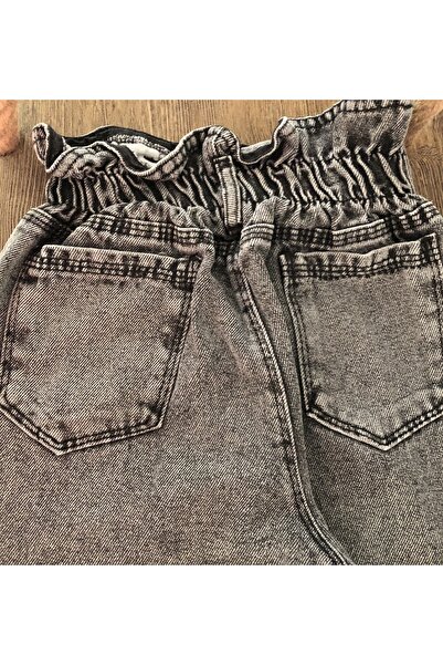 MOR TIRTIL Kız Çocuk Yüksek Bel %100 Pamuk Boyfriend Jean Pantolon