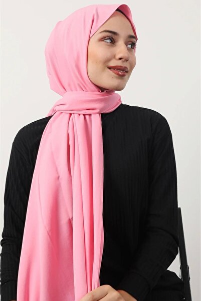 Mides scarf Μοντέλο ροζ σάλι από βαμβακερό κρασί καζάζ χιτζάμπ1