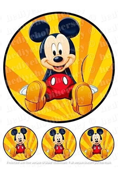 hediyehobihersey Miki Mouse Resimli Yenilebilir Pasta Ve Kurabiye Baskı Kağıdı