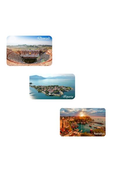 Vera Buzdolabı Magneti Akdeniz Şehirleri 3'lü Set