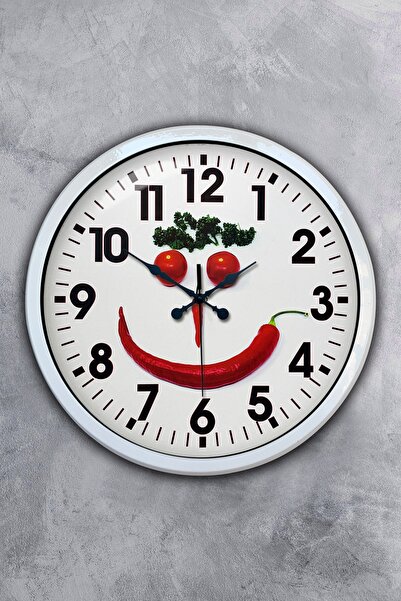 Kasva Concept هدية ساعة حائط مطبخ معدنية بيضاء مقاس 40 سم