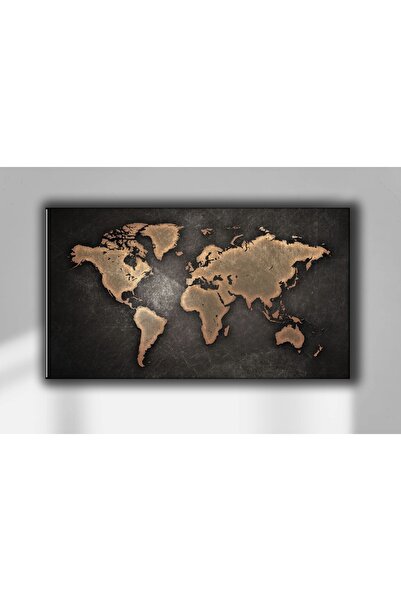 yıldızreklam Eskitme Eski Dünya Haritası Kanvas Tablo