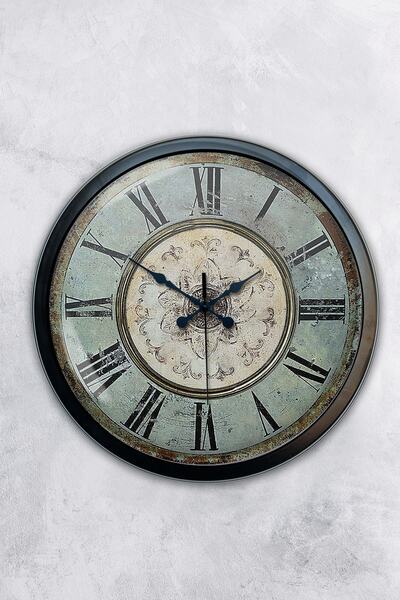 Kasva Concept هدية ساعة حائط مزخرفة معدنية سوداء مقاس 40 سم