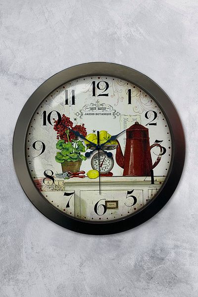 Kasva Concept Gift 36 cm Black Metal Kitchen Wall Clock