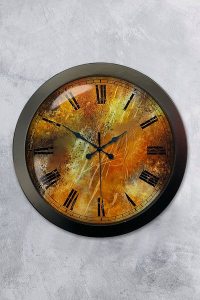 Kasva Concept Gift 36 cm Black Metal Antique Wall Clock