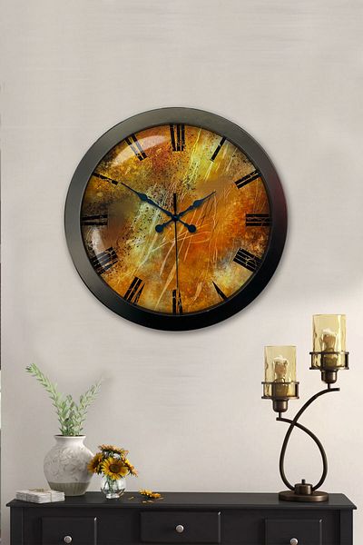 Kasva Concept Gift 36 cm Black Metal Antique Wall Clock