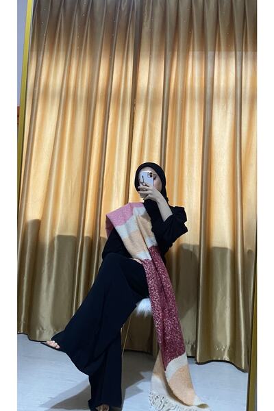 MSASTYLE Kalın Çizgili Yumuşak Dokulu Atkı