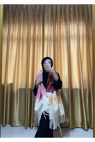 MSASTYLE Kalın Çizgili Yumuşak Dokulu Atkı