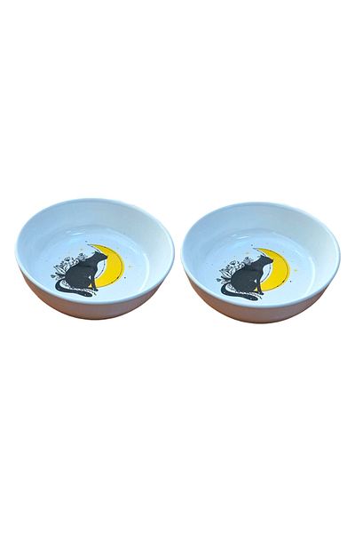 Glipet 2-Piece Washable Ceramic Food and Water Bowl 14 Cm 250 Ml
