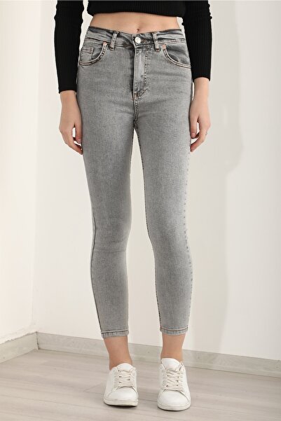 LİMABEL Джинси з високою талією, вузькими штанинами, еластичні, з лікрами