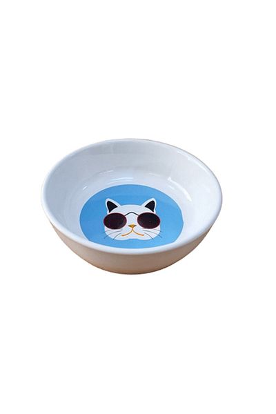 Glipet 2-Piece Washable Ceramic Food and Water Bowl 14 Cm 250 Ml