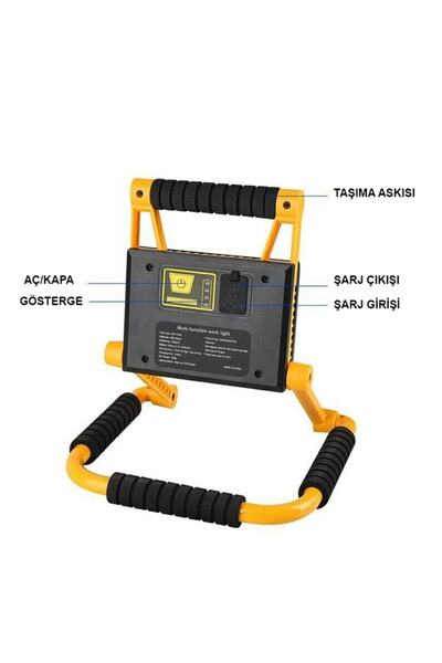 Watton Wt-328 20w Şarjlı Outdoor Cob Led Fener 1300 Lümen Ayaklı Projektör