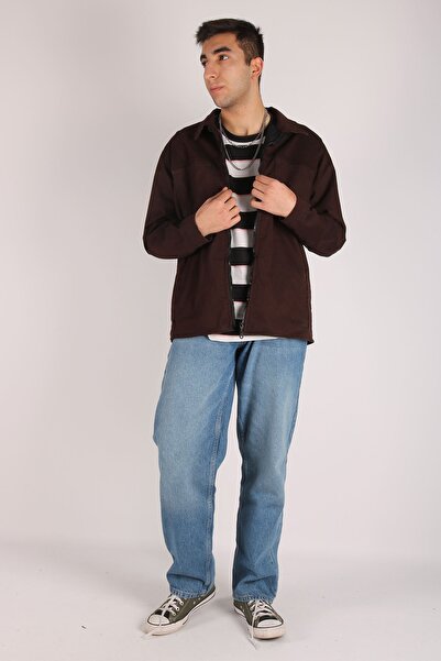 viking's line Erkek Oversize Kahverengi Ceket