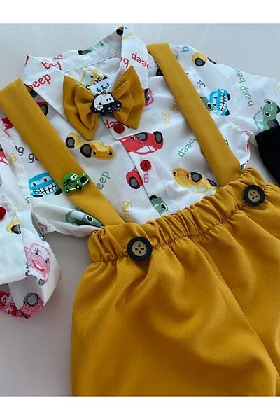 tubibebe Shirt Excluded Car Concept Shorts Set (SALOPET BOW TIE AND SOCKS - SHIRT EXCLUDED.)