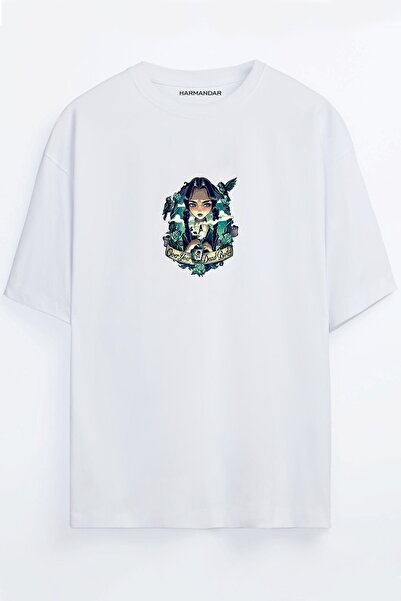 Harmandar Τετάρτη Printed Unisex Μαύρο - Λευκό - πορτοκαλί - Μπεζ Oversize T-...