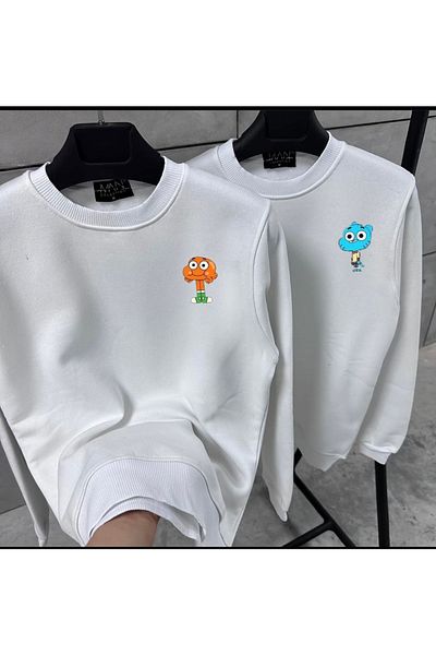 NewCabin New Season Crew Neck 3 Thread 100% Cotton Fleece Lover Combination Sweat