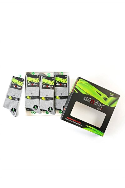 Dündar Erkek Gri 12"li Dört Mevsim Bambu Dikişsiz Çorap Solmayan Renk