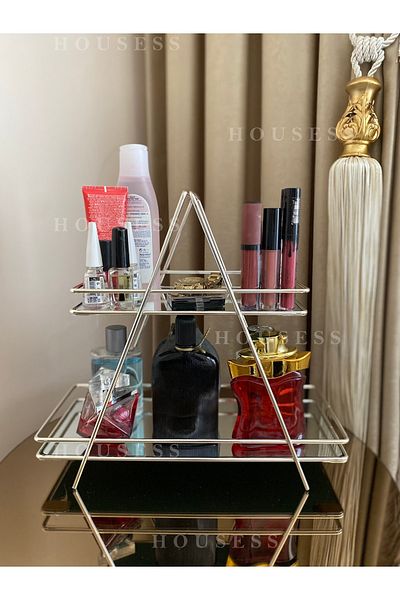 Housess Pyramid Bathroom Organizer Multi-Purpose Makeup Jewelry Organizer Bathroom Kitchen Cabinet Service Presentation Stand
