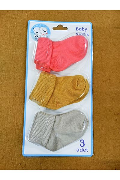 Akface 3 Pack Organic Baby Socks in Safari Colors 0-2 Years Old from the Factory