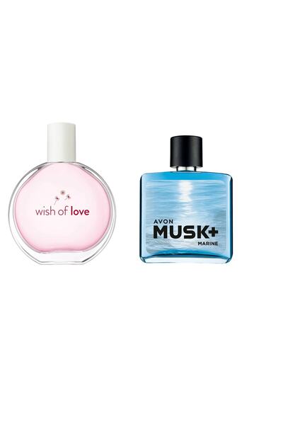 AVON Wish On Love 50 ml  - Musk Marine 75 ml 14 Şubat Sevgililer Günü Çift He...