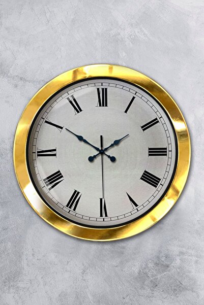 Kasva Concept هدية ساعة حائط بأرقام رومانية معدنية ذهبية مقاس 36 سم