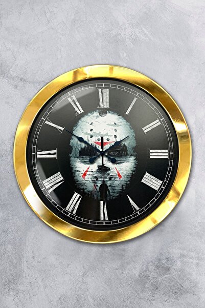 Kasva Concept هدية ساعة حائط قرصان معدنية ذهبية مقاس 36 سم