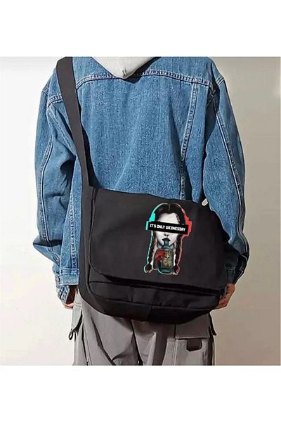 Touz Niiss Boutique Its Only Wednesday Messenger Bag Onlyyy Unisex Black Messenger Bag