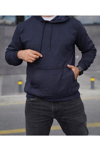 MaviMoure Hanorac de bază unisex cu gât și glugă cu buzunar cangur