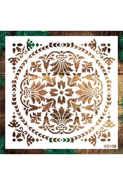 STENCİLTASARIM Stencil Tasarım Hd139 Duvar Ahşap Cam Boyama Deseni