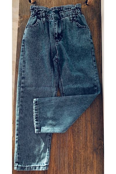 MOR TIRTIL Girl's High Waist Cotton Boyfriend Jeans