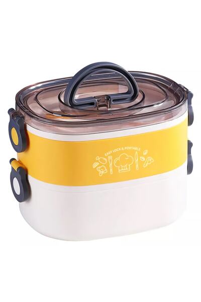 Vagonlife Portable Three Compartment 304 Stainless Steel Lunch Box Lunch Box for Children Students and Office 1200ml