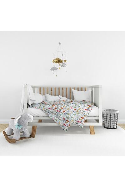 Miabella Home Antibakteriyel,bebek Yorgan Flanel Desenli, %100 Pamuk, Terletm...