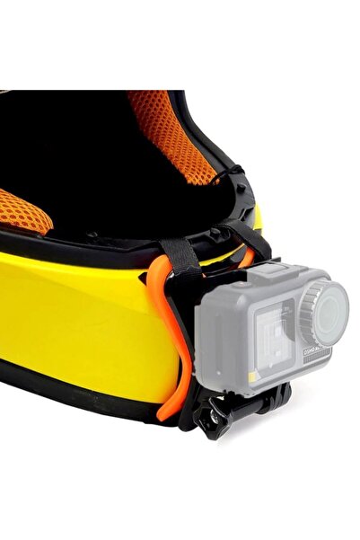 Knmaster Tüm Aksiyon Kameralara Uyumlu Kask Çene Bağlantı Kayışı Turuncu