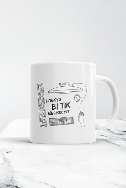 WixelArt Logoyu Bi Tık Büyütsek Grafiker Kupa Bardak