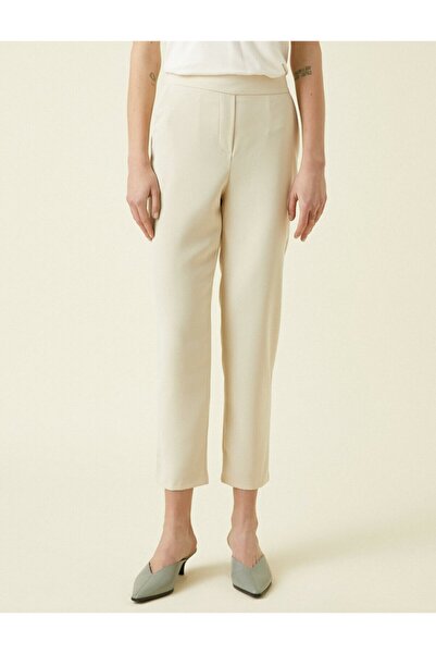 Koton Women's Ecru Pocket Trousers