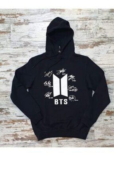 GC GÖKHAN CLUB Унисекс суитшърт с принт на Bts Signature Унисекс тениска с принт на Bts Signature, комбинация от 2 части