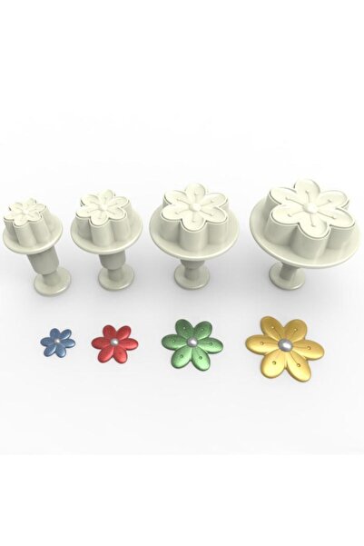 tmgrup قالب عجينة سكر كوبات 6 بتلات على شكل زهرة مع 4 محاقن كبيرة الحجم