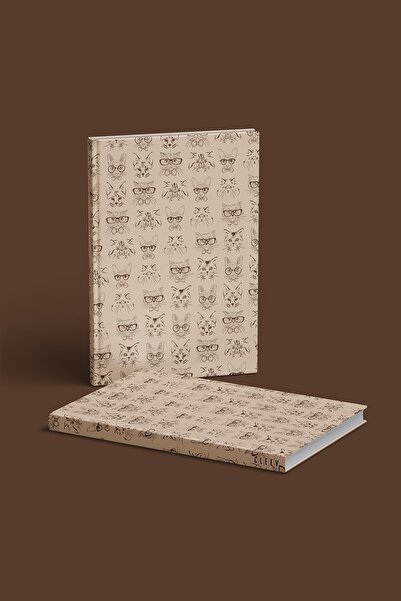 CLEEV Cat Face - Sert Kapaklı Çizgisiz Defter