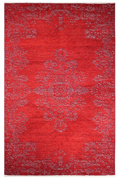 MYHOME HALI Moretti Side Kırmızı Mor Yıkanabilir Çift Taraflı Dokuma Klasik Halı