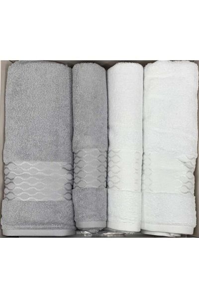 Özdilek Elissa Best Set Bath Set Bath Towel Set Grey-White