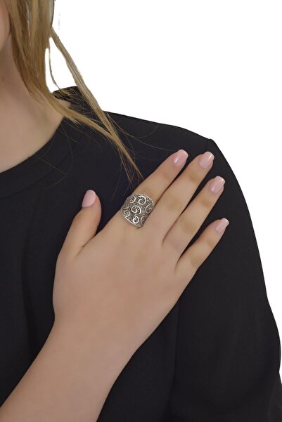 LABALABA Kadın Antik Gümüş Kaplama Yüzük