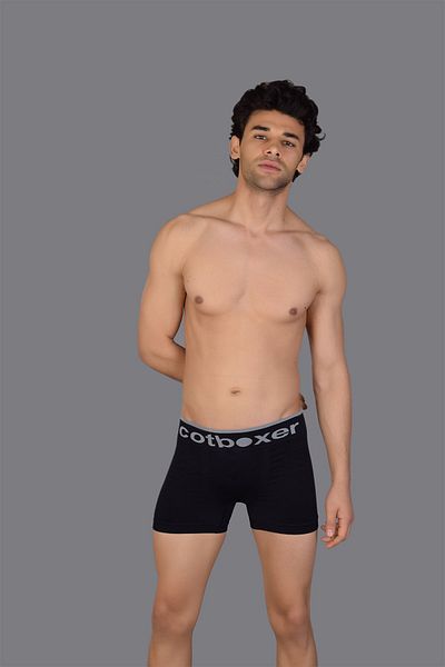 COTBOXER Μαύρος ανδρικός μπόξερ χωρίς ραφή