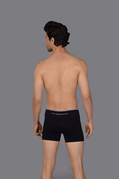 COTBOXER Μαύρος ανδρικός μπόξερ χωρίς ραφή