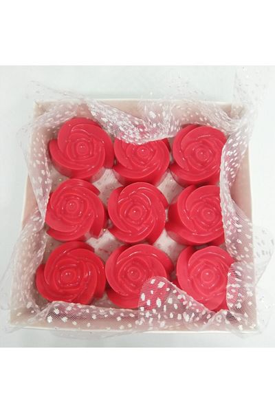 Dolce Soap - Scented Ornamental Soap - Rose 9 Pieces Red-3cm*2cm